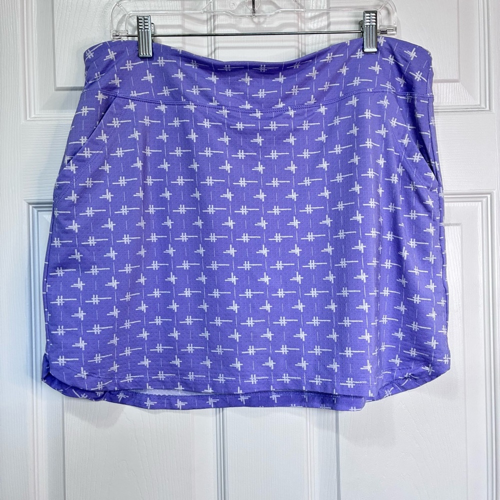 NVO Lovie Skort Womens Large Frosted Lavender Pockets Pull On Comfort Golf